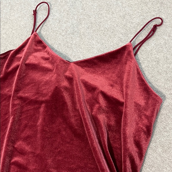 Y2K Velvet Tank Top Medium Stretch Rose Pink Strap Coquette - Picture 2 of 10